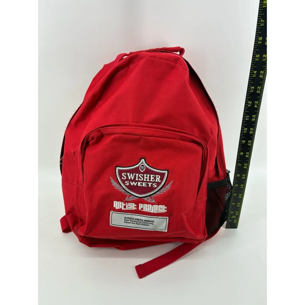 Swisher‎ Sweets Artist Project Backpack Red Canvas Embroidered Promo Bag Pocket